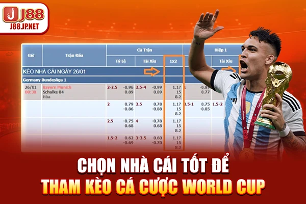 Chọn nhà cái tốt để tham kèo cá cược World Cup